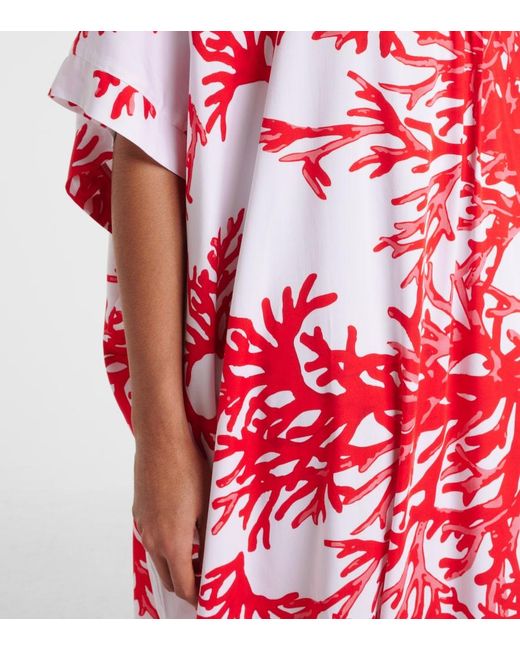 Melissa Odabash Red Vanessa Printed Kaftan