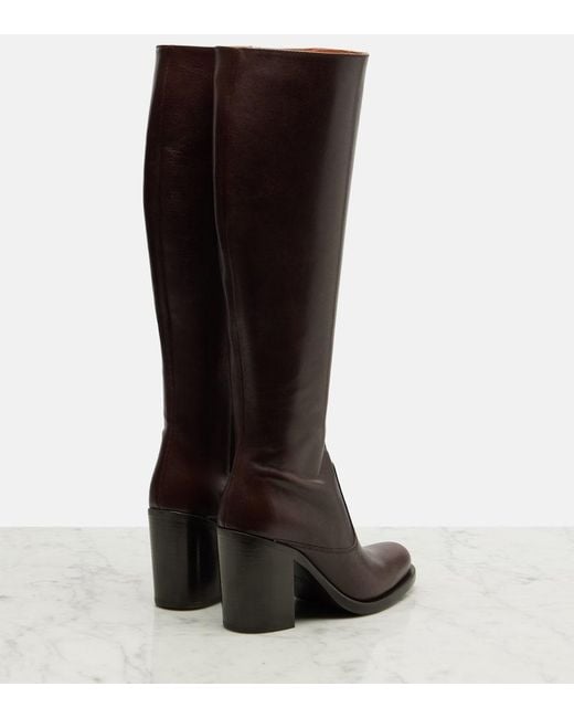 Chloé Brown Leather Knee-High Boots