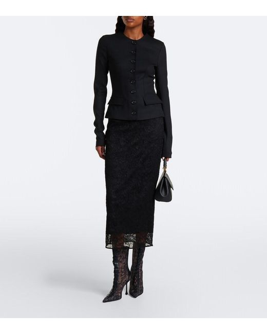 Jimmy Choo Black Scarlett Leather-Trimmed Lace Ankle Boots