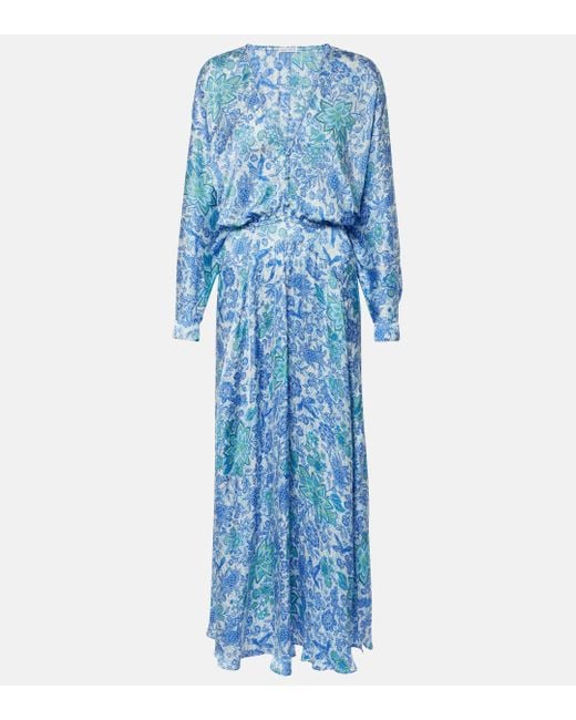 Poupette Blue Printed Midi Dress
