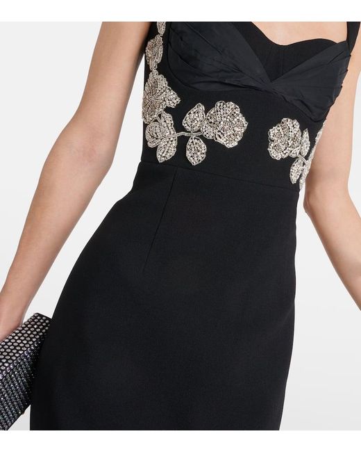 Rebecca Vallance Black Juliana Crystal-embellished Midi Dress