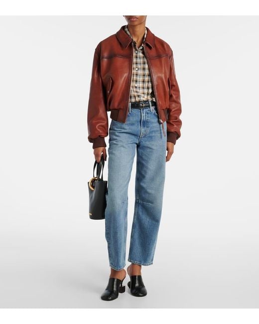 Citizens of Humanity Blue Miro High-Rise Cropped Barrel-Leg Jeans