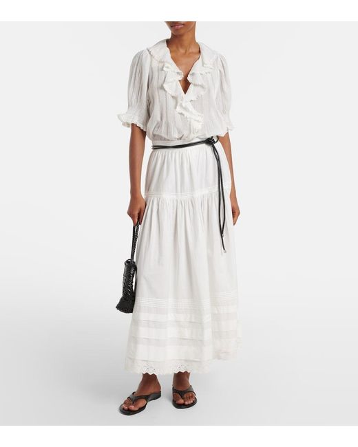 Doen White Henri Cotton Voile Top