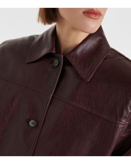 Magda Butrym Brown Oversized Leather Jacket