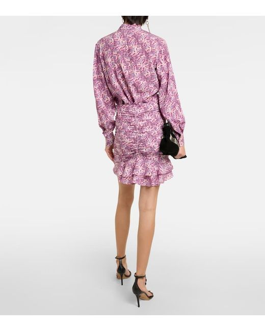 Minifalda Milendi de mezcla de seda Isabel Marant de color Purple