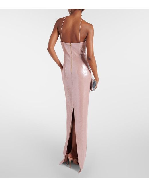 Rebecca Vallance Paige Floral-Applique Sequined Gown in