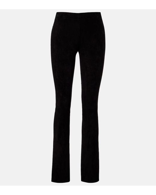 Stouls Black Jp Long Suede Flared Pants