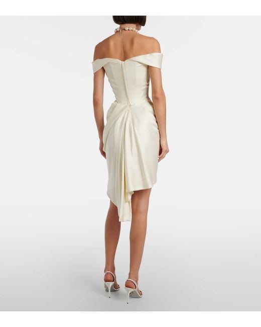 Vivienne Westwood White Nova Cora Draped Satin Minidress