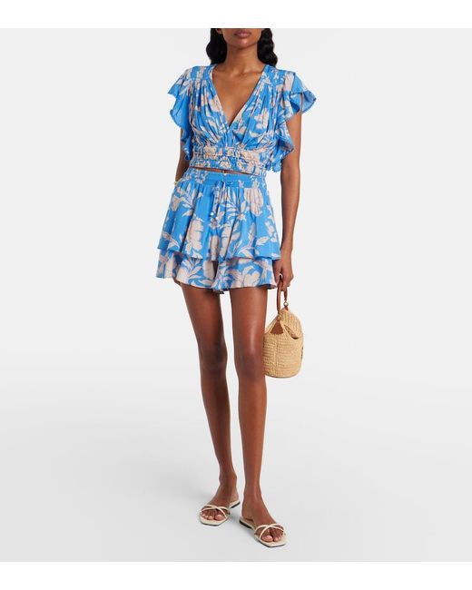 Poupette Blue Thalia Floral Shorts