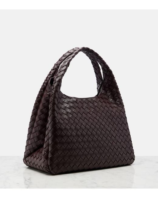 Bottega Veneta Gray Campana Large Leather Shoulder Bag