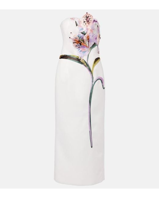 LEO LIN White Rayna Floral-Applique Cocktail Dress