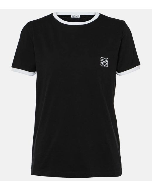 Camiseta de jersey de algodon con anagrama Loewe de color Black