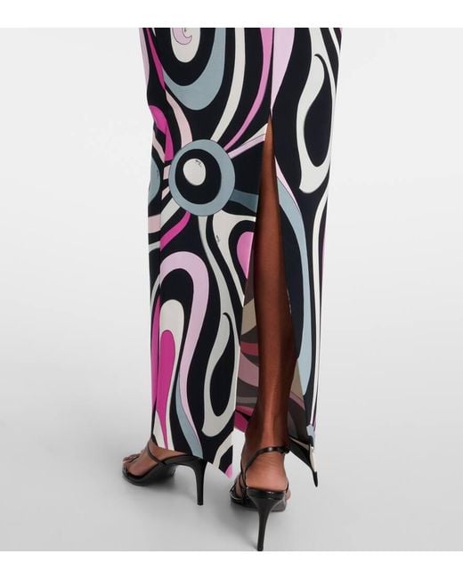 Emilio Pucci White Marmo High-Rise Maxi Skirt