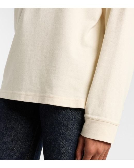 Khaite White Faithful Silk Jersey Polo Sweater