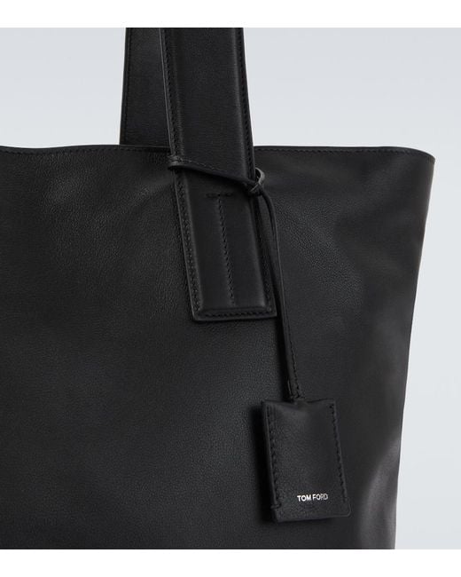 Tom Ford Black Leather Tote Bag for men