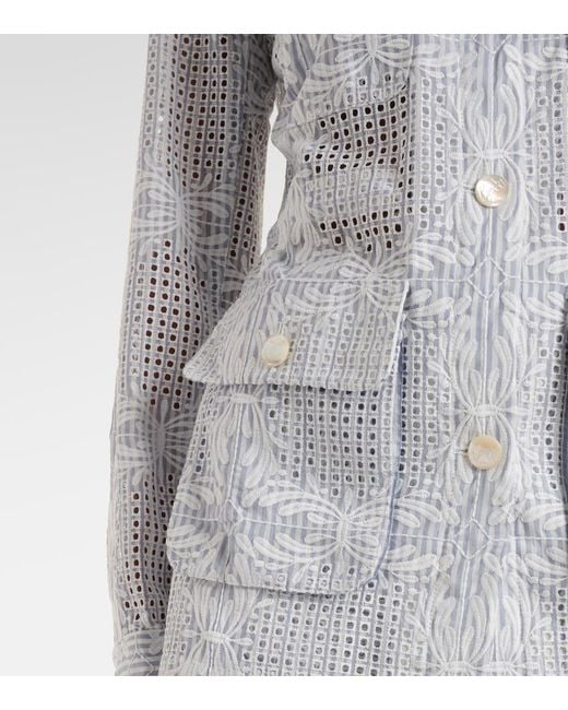 Veronica Beard Gray Kiki Eyelet Jacket