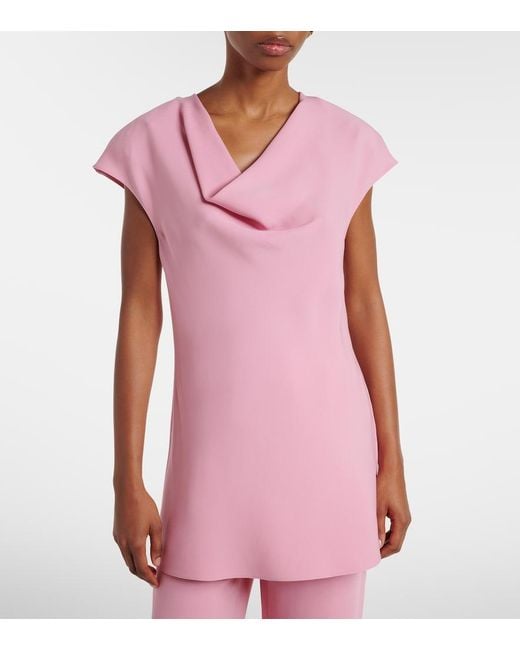 Valentino Pink Cady Couture Draped Top
