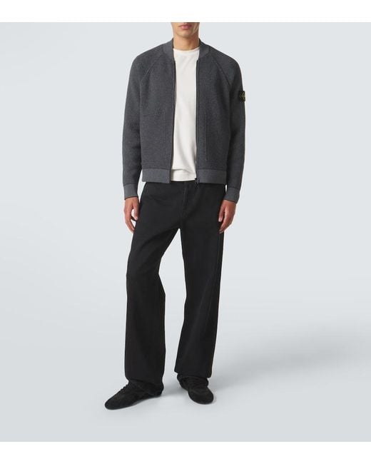 Stone Island Gray Cotton-Blend Cardigan for men