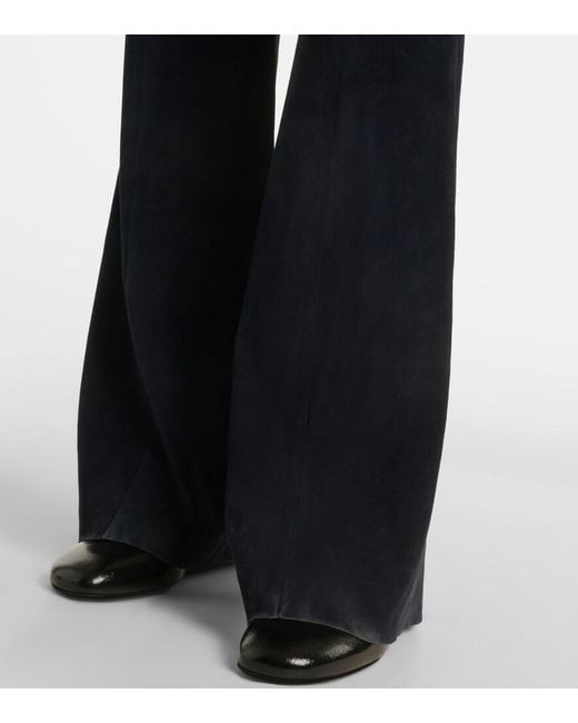 Stouls Blue Gege Suede Flared Pants