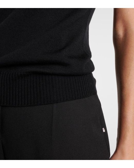 Sportmax Black Vertigo Knitted Virgin Wool Top