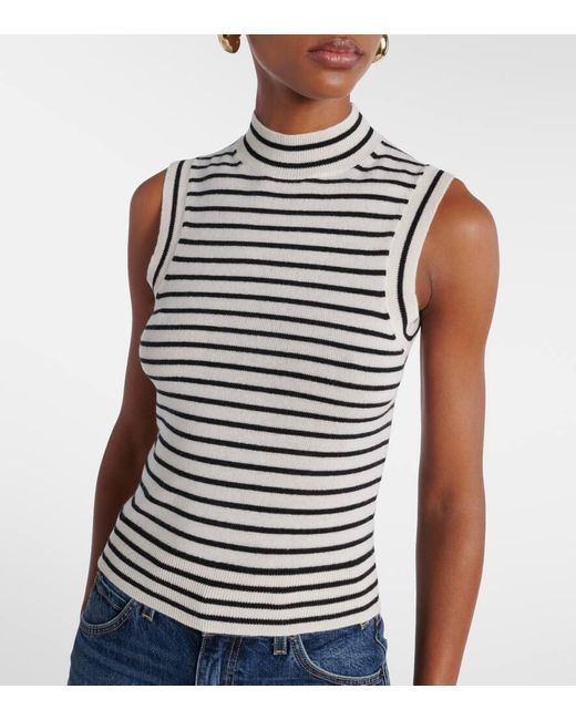 Top De Cuello Alto Masha De Cachemir A Rayas Nili Lotan de color Black
