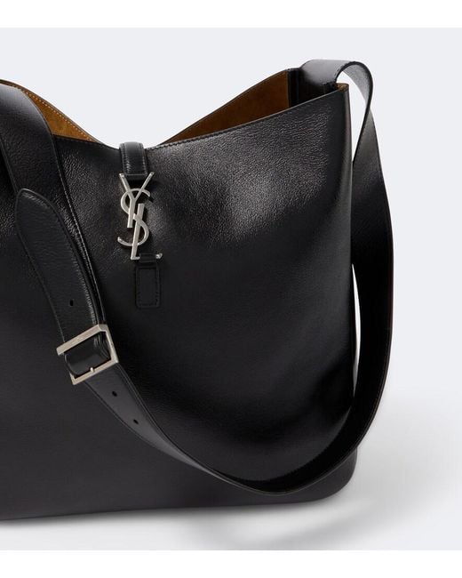 Saint Laurent Black Le 5 A 7 Maxi Leather Shoulder Bag for men