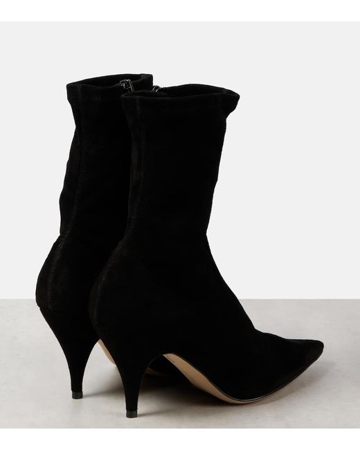 The Row Black Liisa Suede Ankle Boots