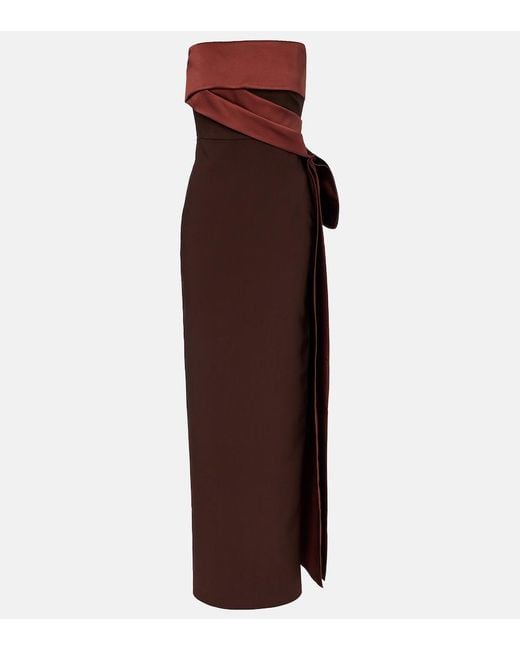 Roland Mouret Purple Crepe And Taffeta Bustier Gown