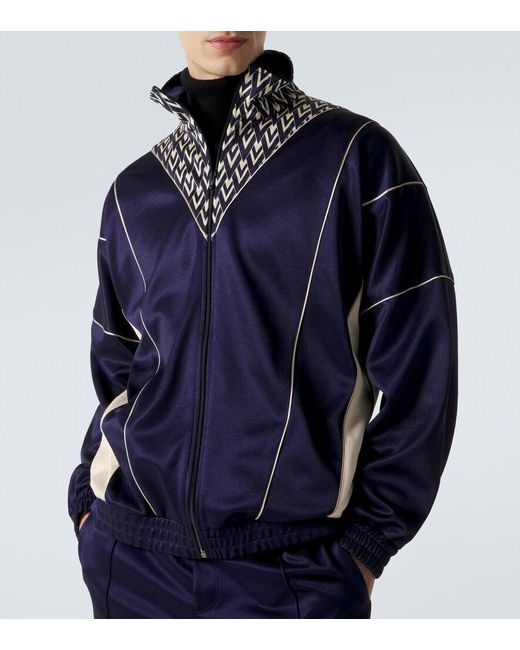 Valentino Blue Printed Jersey Jacket for men