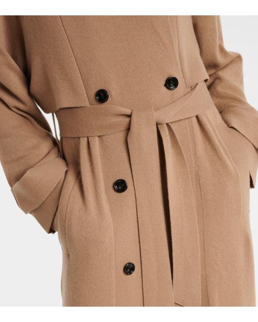 Jardin Des Orangers Brown Belted Wool And Cashmere Trench Coat