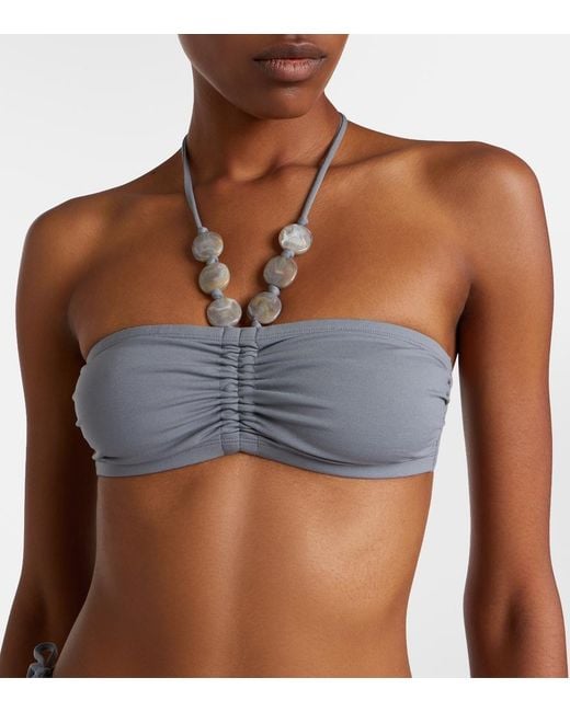 Eres Gray Lana Beaded Bikini Top