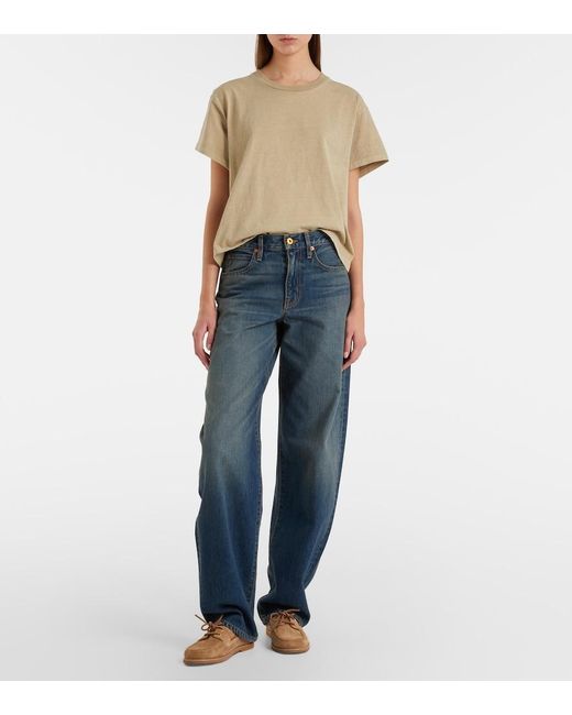 SLVRLAKE Denim Blue Tess Faded Wide-Leg Jeans