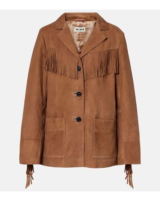 Rixo Brown Jacke Aus Veloursleder