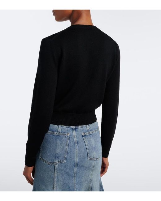 Erdem Black Beaded Wool Cardigan