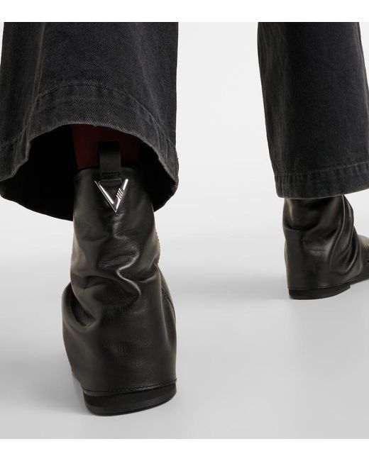 The Attico Black Robin Leather Ankle Boots