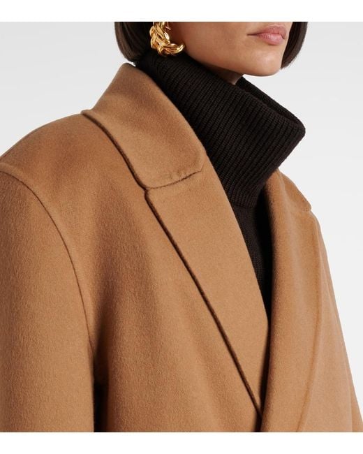 Saint Laurent Brown Cashmere And Wool Coat