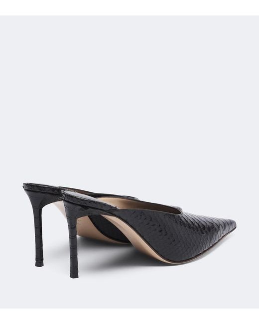 Tom Ford Black Croc-Effect Leather Mules