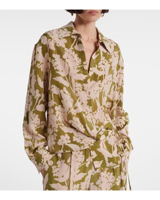 Blouse Imprimee En Soie Victoria Beckham en coloris Brown
