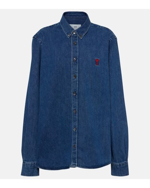 AMI Blue Button-Down Ami De Coeur Shirt