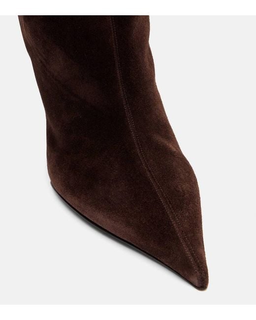 Paris Texas Brown Nina Suede Knee-High Wedge Boots