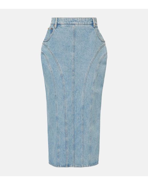 Nina Ricci Blue Denim Midi Skirt