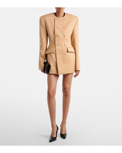 Wardrobe NYC Natural Rhw Double-Breasted Minidress