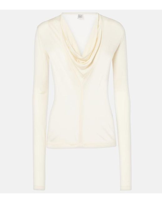 Totême White Draped Top