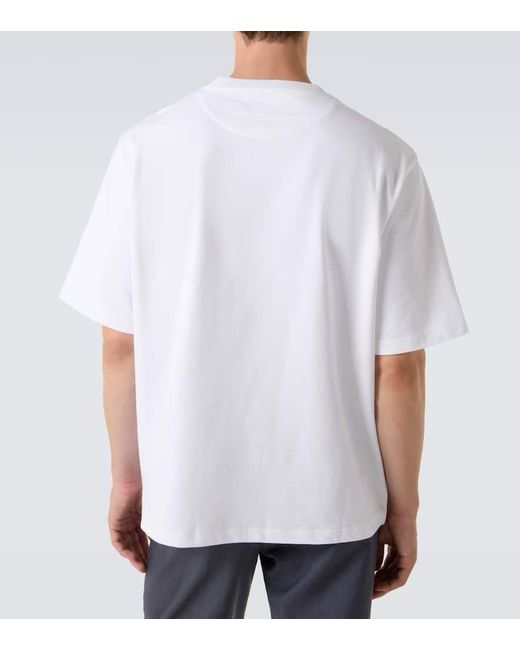 Prada T-Shirt Aus Baumwoll-Jersey in White für Herren