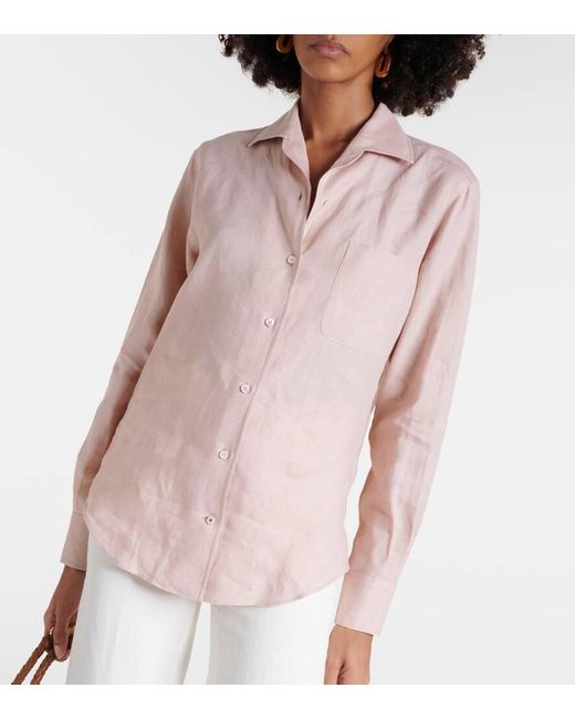 Loro Piana Pink Neo Andre Linen Shirt