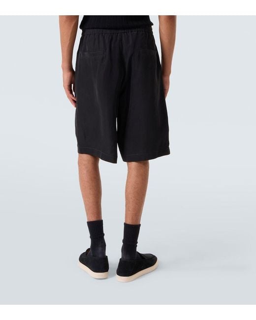 Giorgio Armani Black Canvas Bermuda Shorts for men