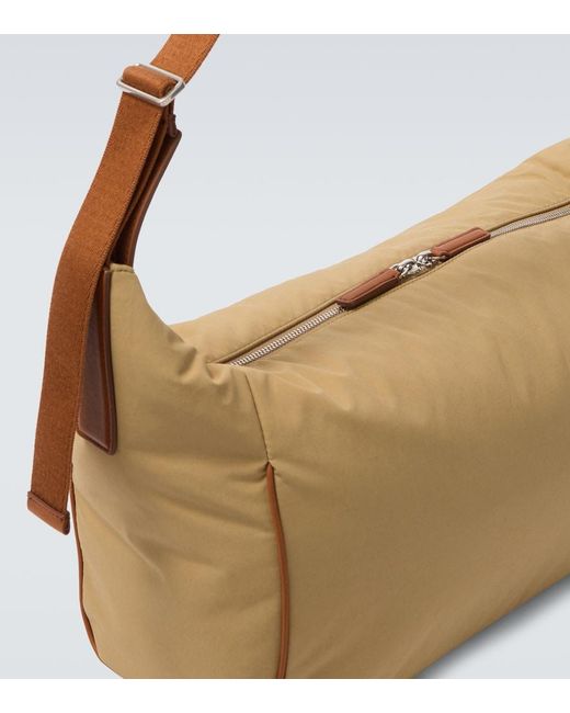 The Row Natural Logan E/W Leather-Trimmed Crossbody Bag for men
