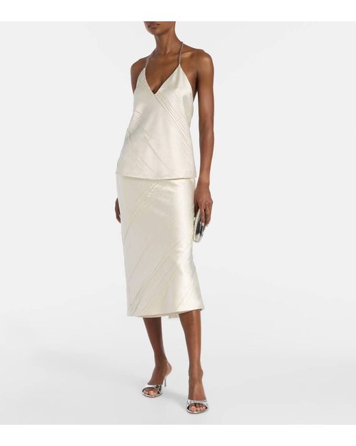 Sportmax White Fatuo Chain-Detail Satin Camisole