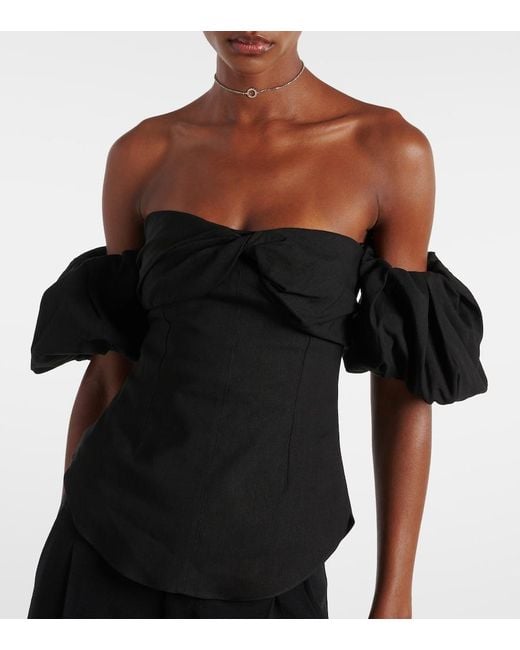 Isabel Marant Black Daniela Off-Shoulder Top