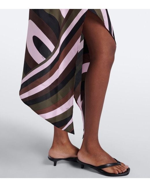Emilio Pucci Black Iride Crepe De Chine Silk Kaftan